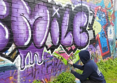 atelier graffiti team building - mur bombe