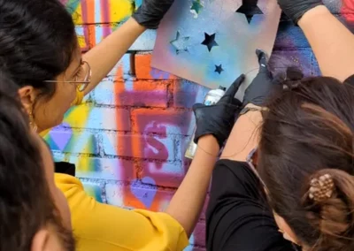atelier graffiti team building - fresque street art