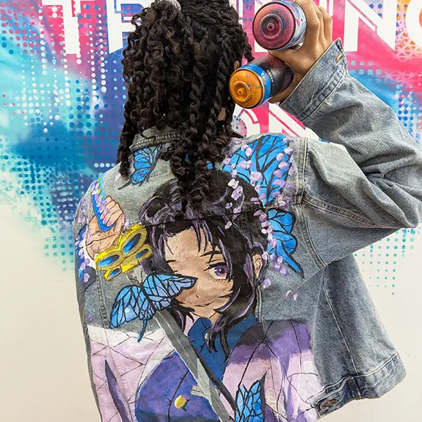 objet sur mesure - veste manga anniversaire enfant paris - peinture